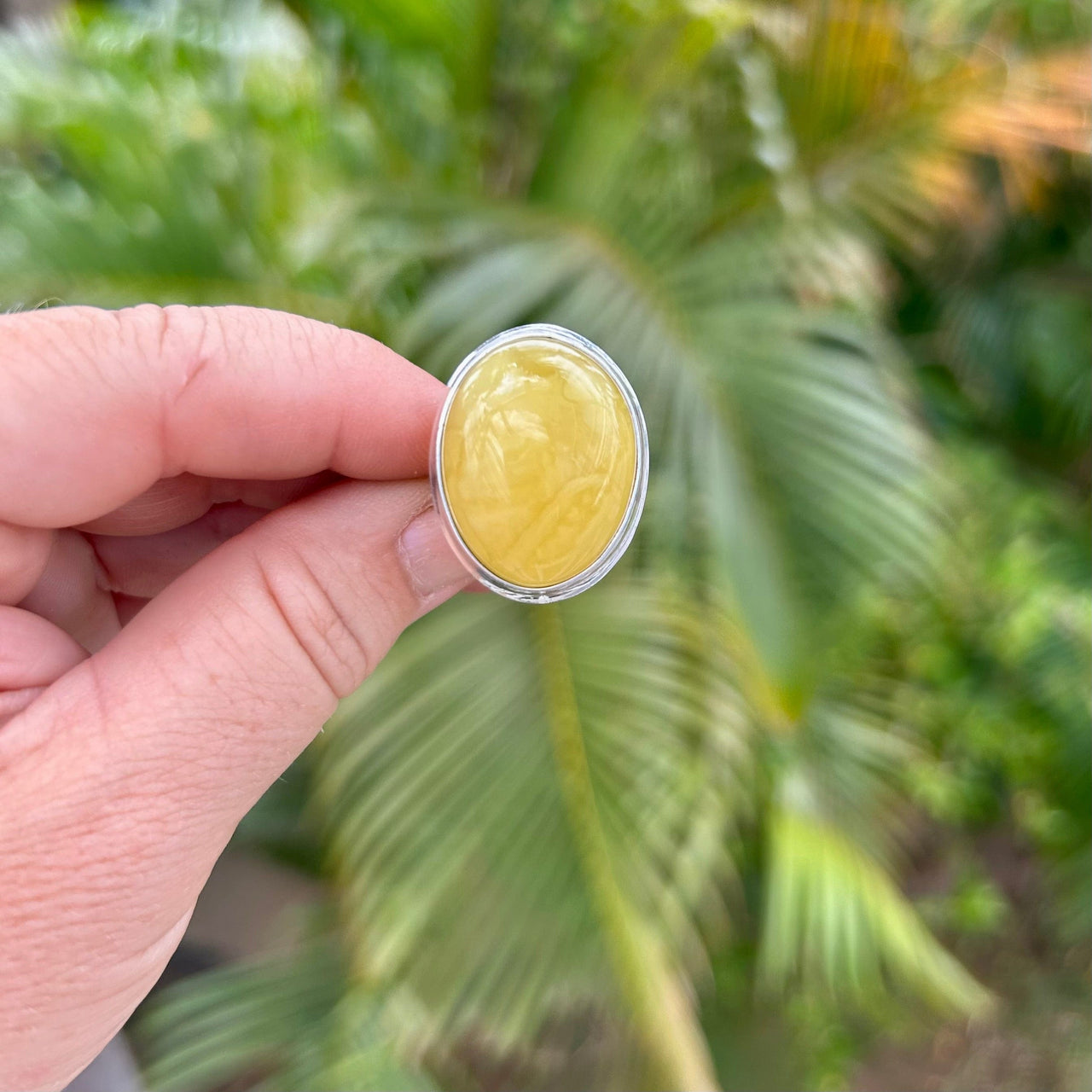 Buttery Baltic Amber Adjustable Ring