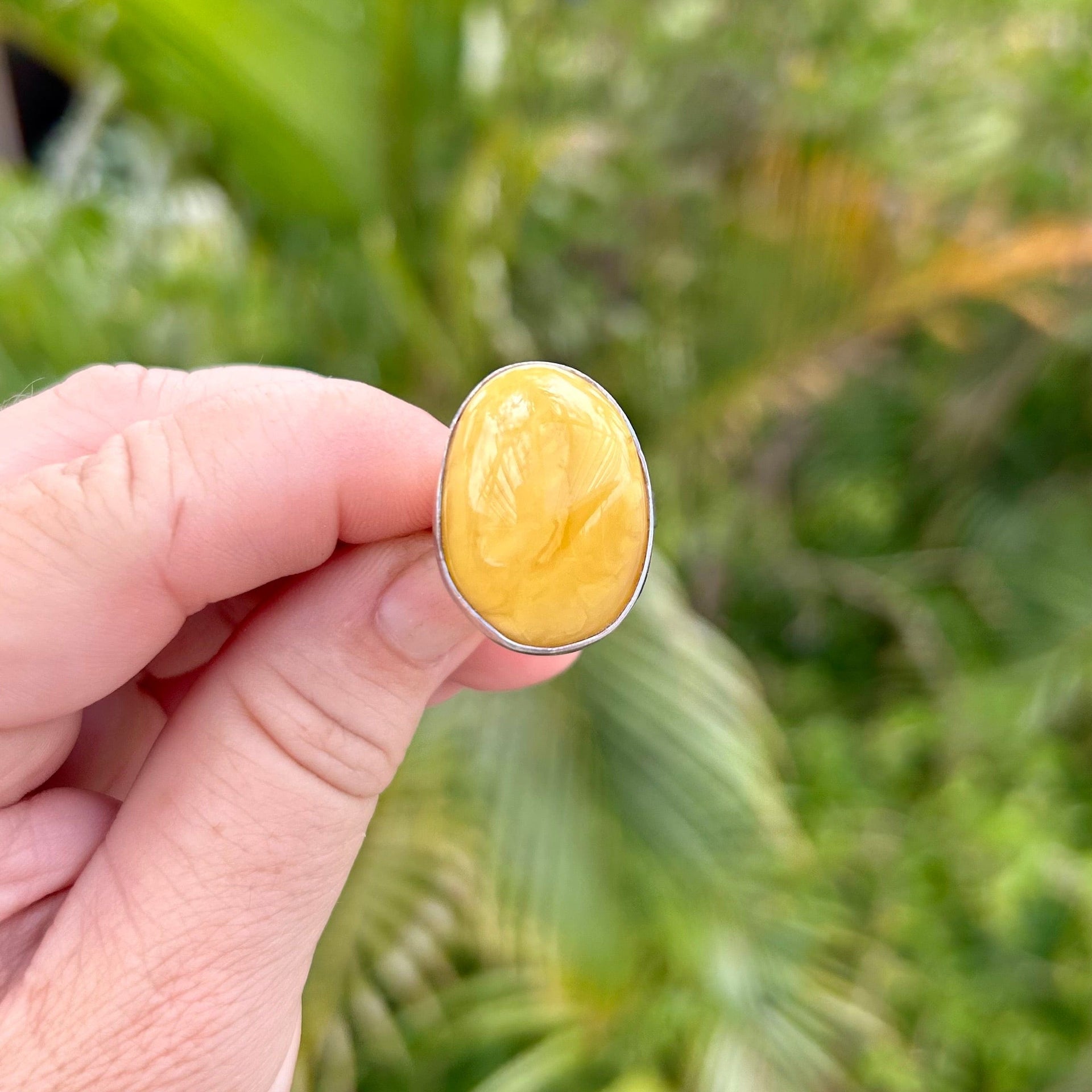 Milky Baltic Amber Ring