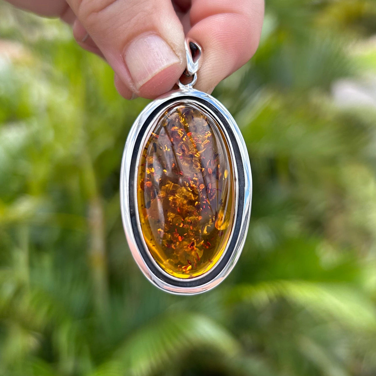 Baltic Amber Sterling Silver Pendant Frame