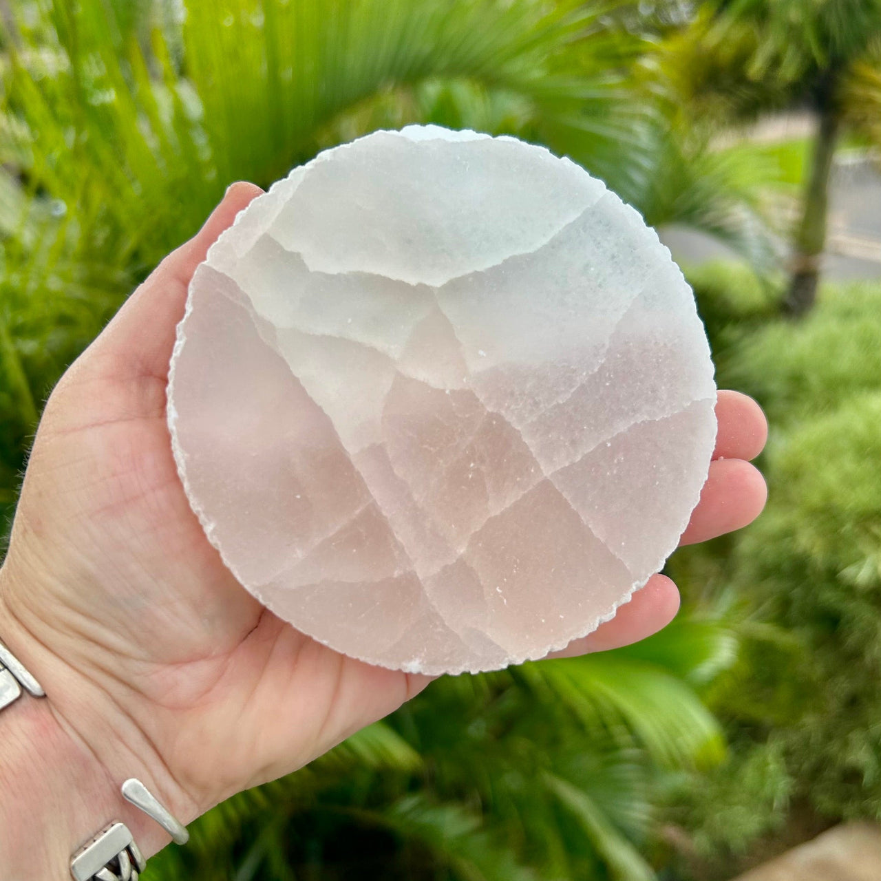 Round Selenite Slab