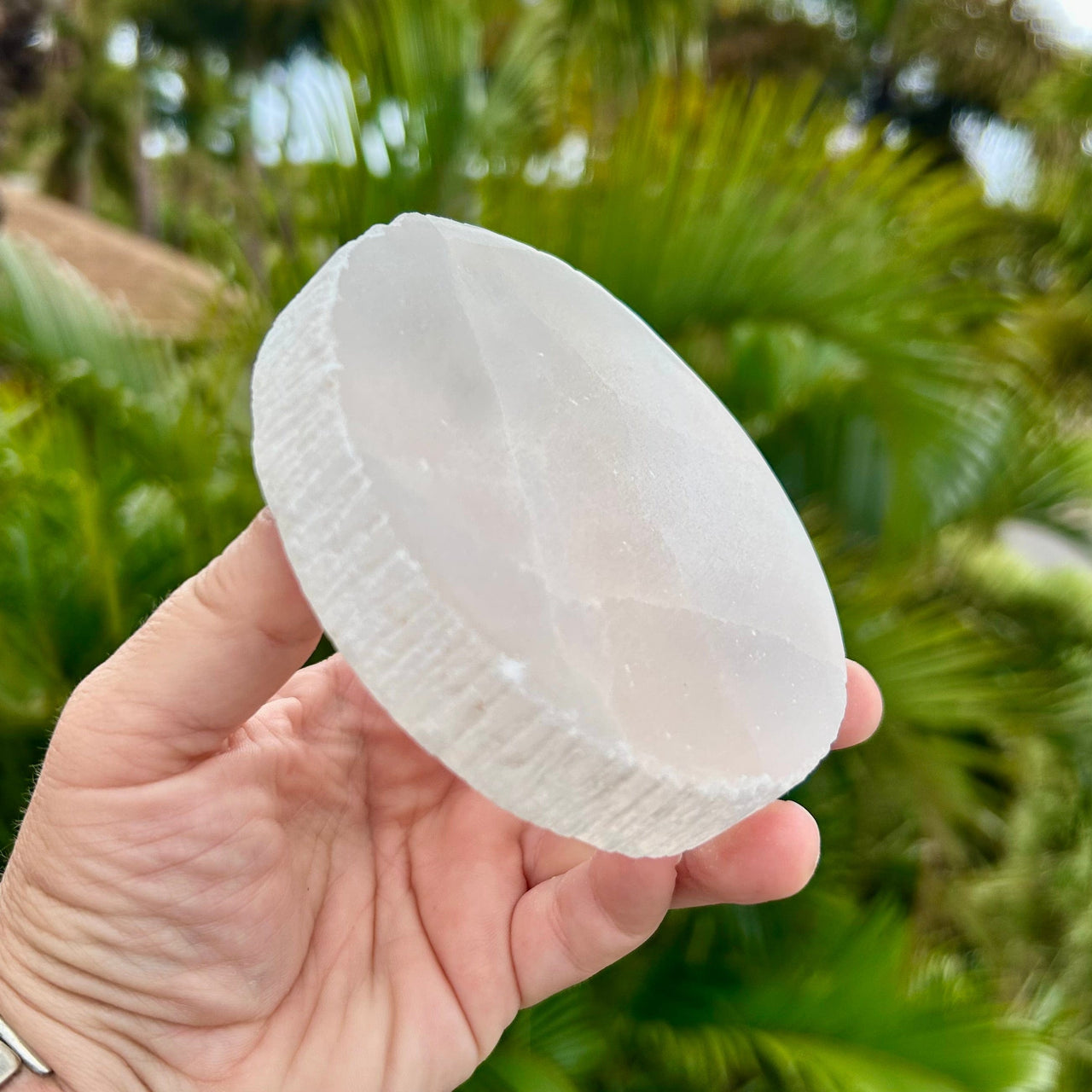 Round Selenite Slab