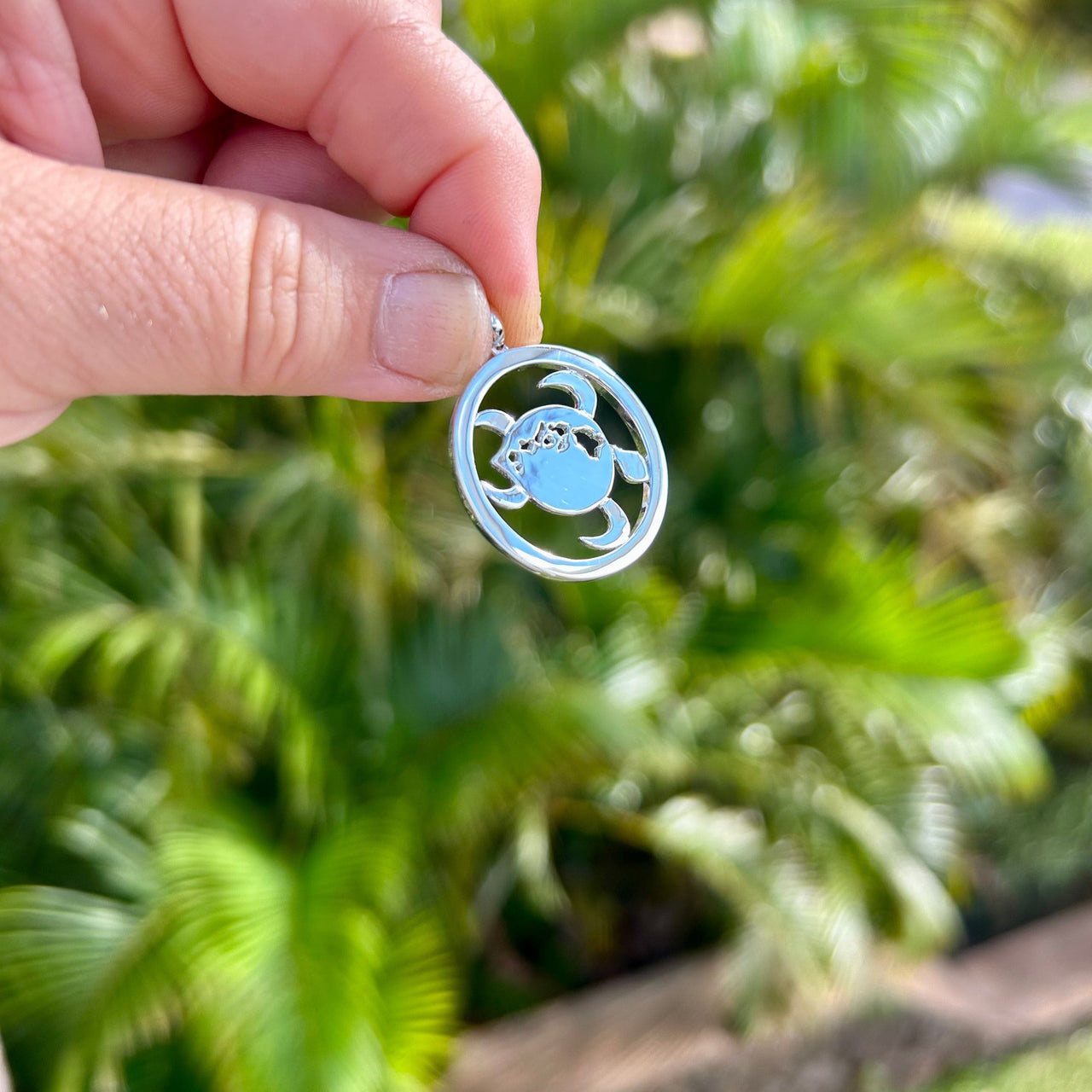 Sterling Silver Island Honu Pendant