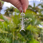 Large Sterling Silver Hawaii Fishbone Island Style Pendant