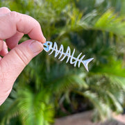 Large Sterling Silver Maui Fishbone Island Style Pendant