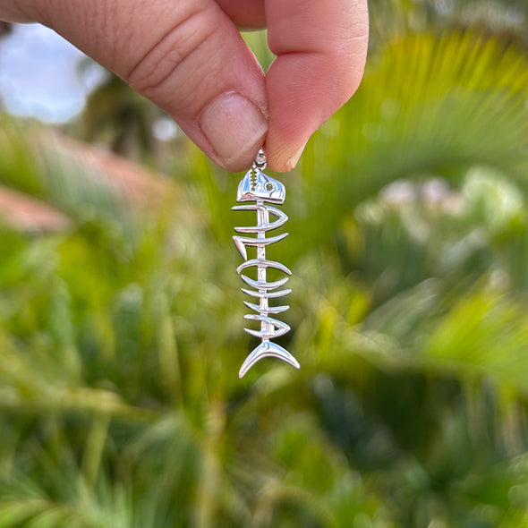 Aloha Fishbone Pendant by CiCi Maui Designs