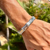 Model Wearing Sterling Silver Bamboo Cuff Bracelet
