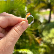 Two-Tone Baltic Amber Ring in Sterling Silver