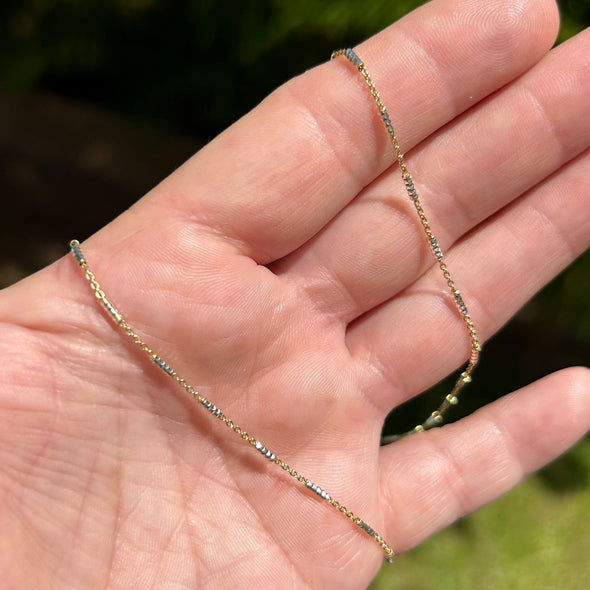 Two-Tone Sterling Silver Chain with 14kt Gold Plate