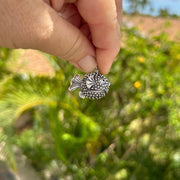 Side of Sterling Silver Puffer Fish Pendant