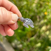 Side of Detailed Sea Turtle Pendant