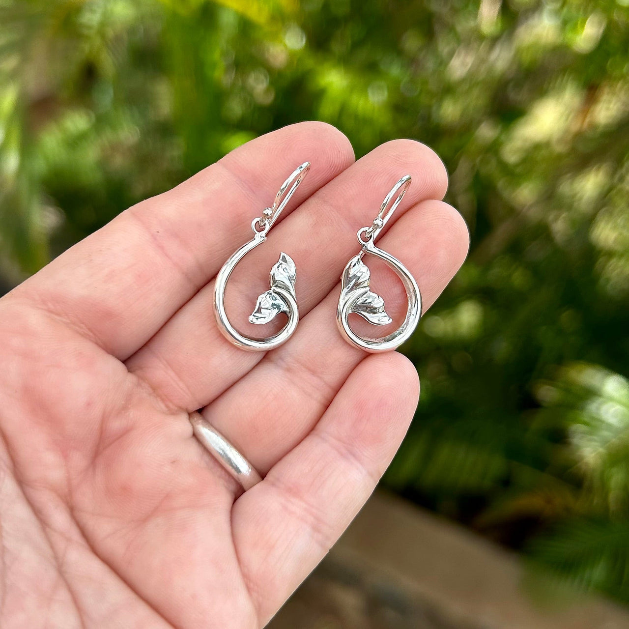 Swirling Whale Tail Earrings