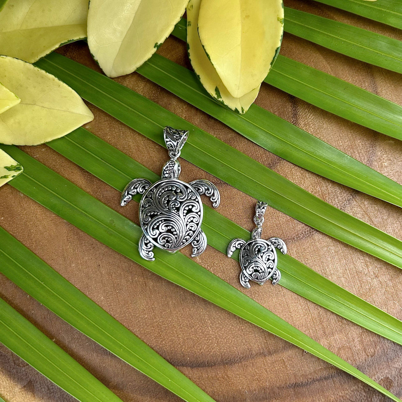 Filigree Sea Turtle Pendant- Two Sizes