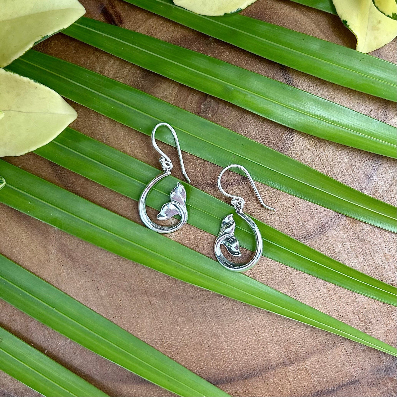 Swirling Whale Tail Earrings