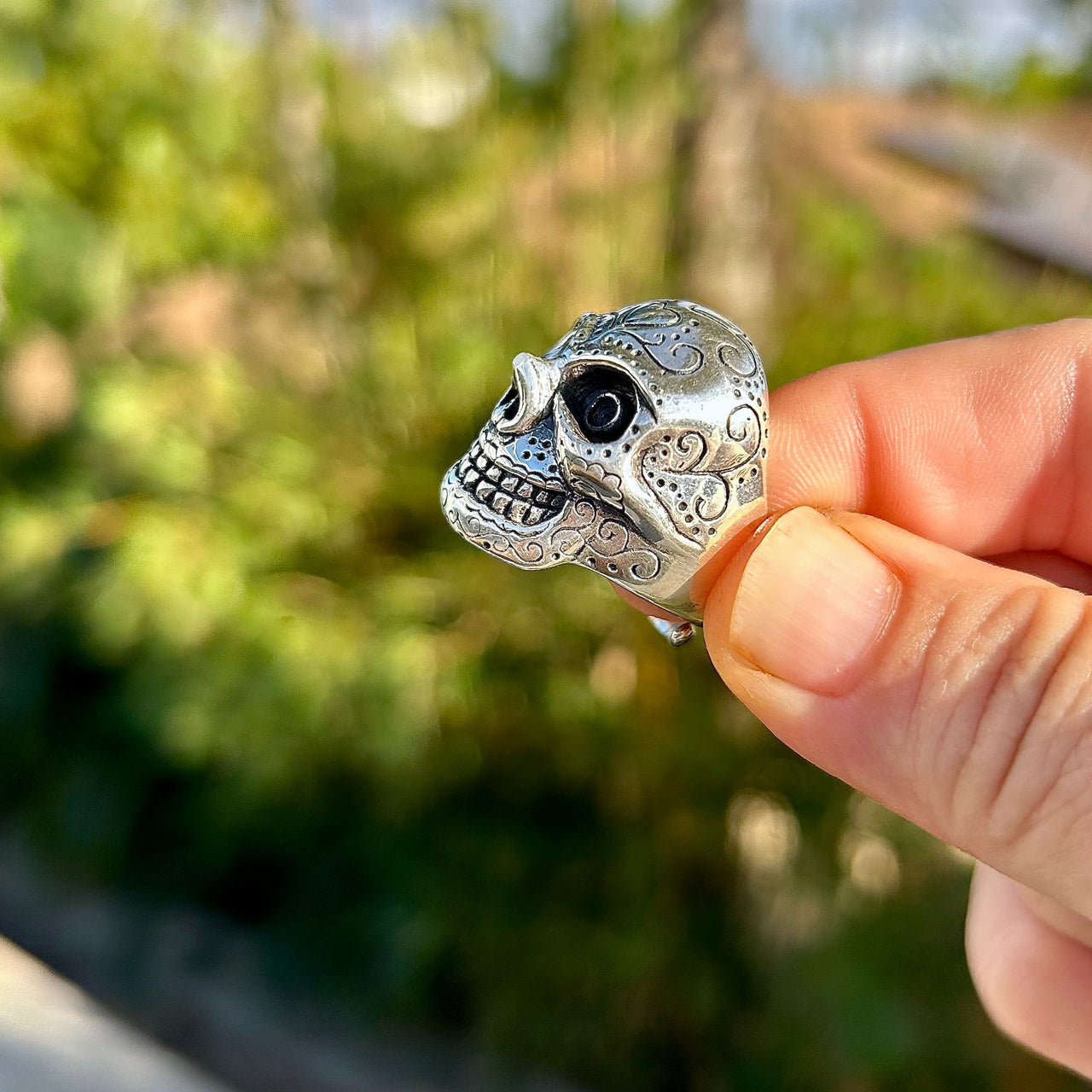 Simple Sugar Skull Adjustable Ring