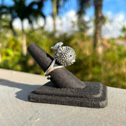 Adjustable Puffer Fish Ring in Sterling Silver