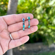 Lālani Black Coral Composite Hoop Earrings C Design