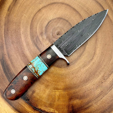 Exclusive Steve Nolte Knife with Larry Donnelly Damascus Steel in Ironwood
