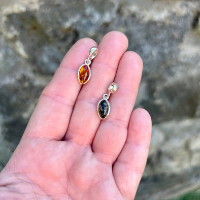 Petite Baltic Amber Pendants in Two Colors