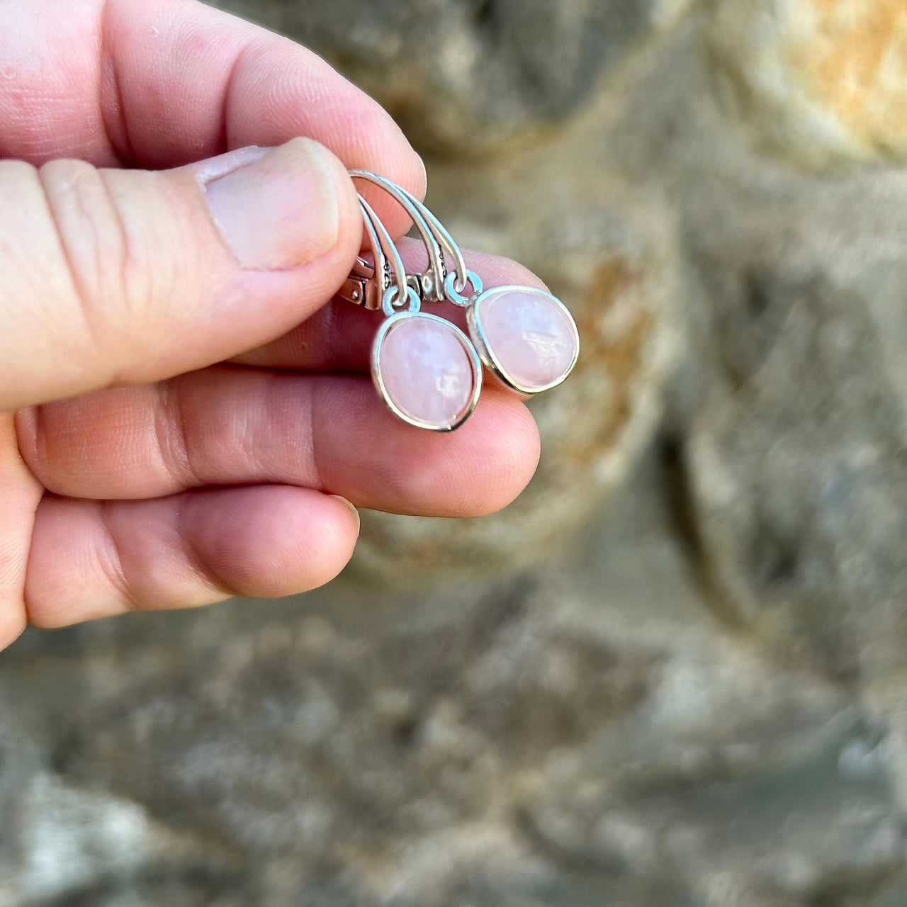 Rose Quartz Drop Earrings