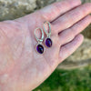 Purple Gemstone Amethyst Drop Earrings