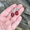 Small Carnelian Gemstone Drop Earrings