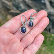 Sterling Silver Banded Agate Drop Earrings