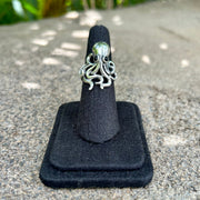 Octopus with Onyx Eyes Adjustable Ring