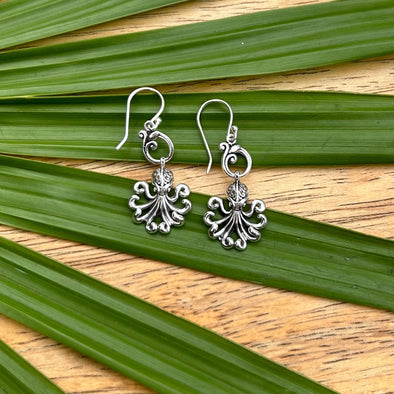 Filagree Octopus Earrings with Silver Detail