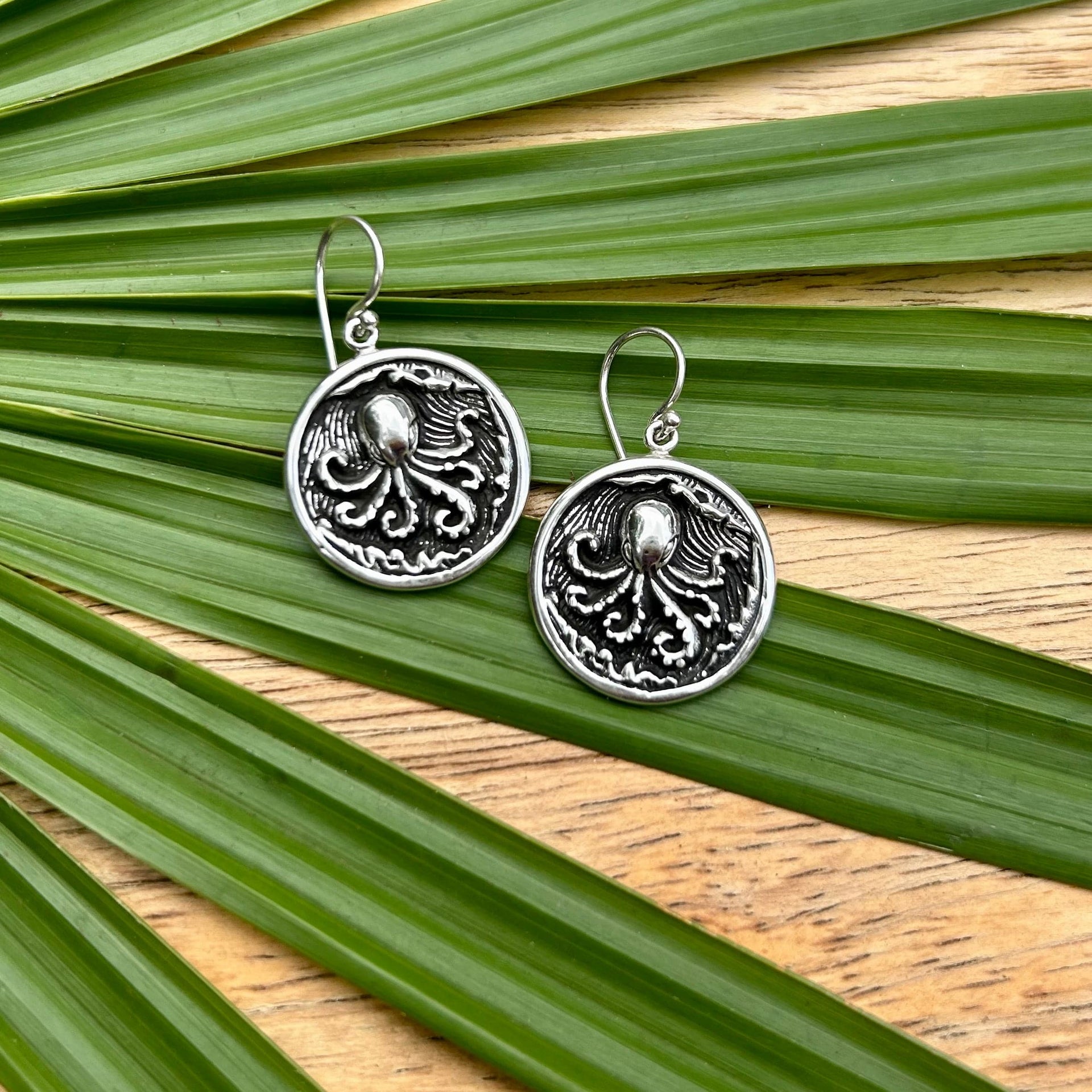 Octopus Medallion Earrings