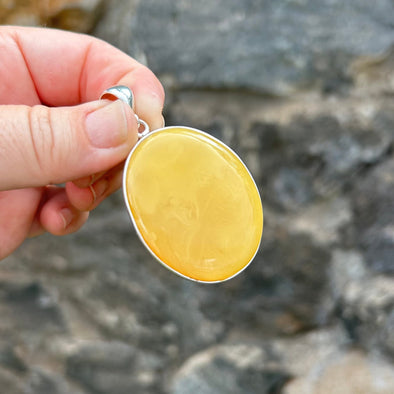 Sterling Silver Buttery Baltic Amber Pendant