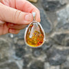 Honey Baltic Amber Pendant Set in Sterling Silver