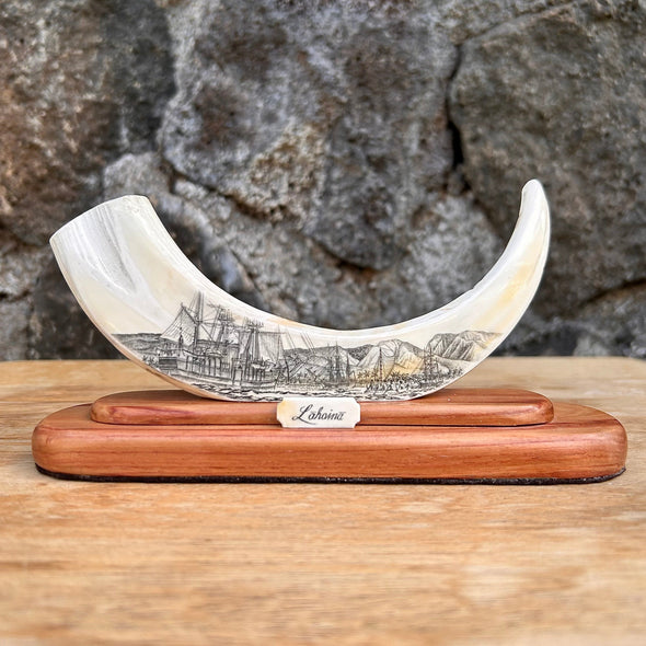 Lahaina Whaling Days Scrimshaw by Ray Peters