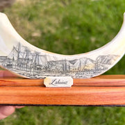 Lahaina Whaling Days Scrimshaw Art on Warthog Tusk