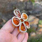 Back of Large Baltic Amber Flower Pendant