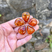 Large Baltic Amber Flower Pendant set in Sterling Silver