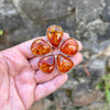 Large Baltic Amber Flower Pendant set in Sterling Silver