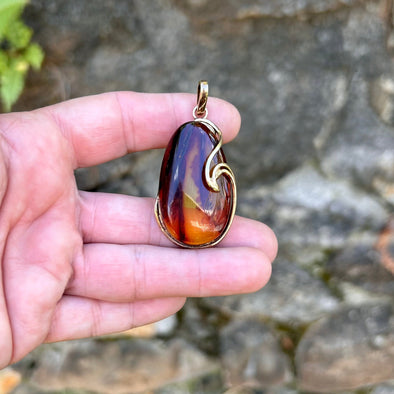 Baltic Amber Teardrop Pendant with Gold Vermeil