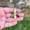Multi-Color Baltic Amber Pendant in Flower Shape