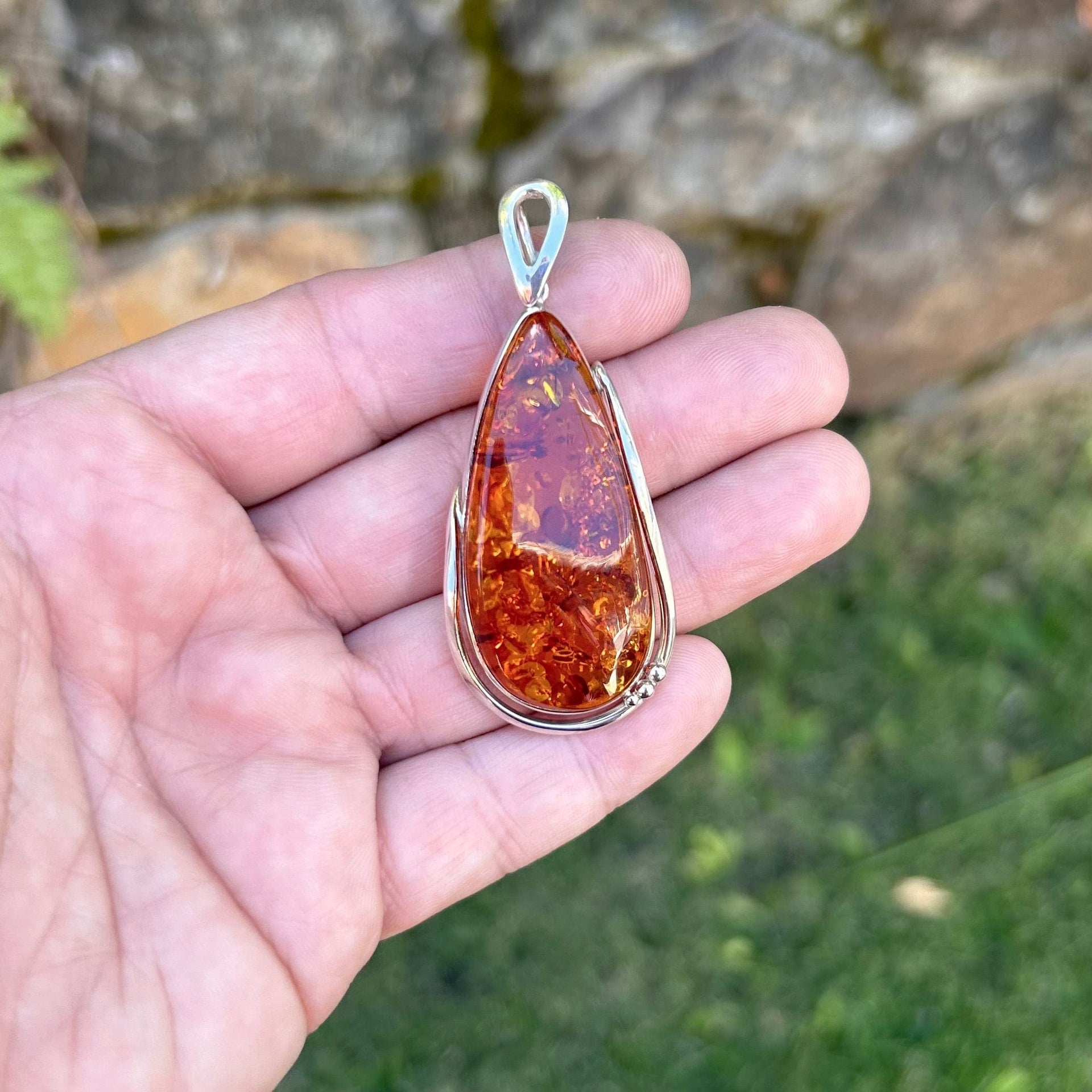 Baltic Amber Sterling Silver Pendant