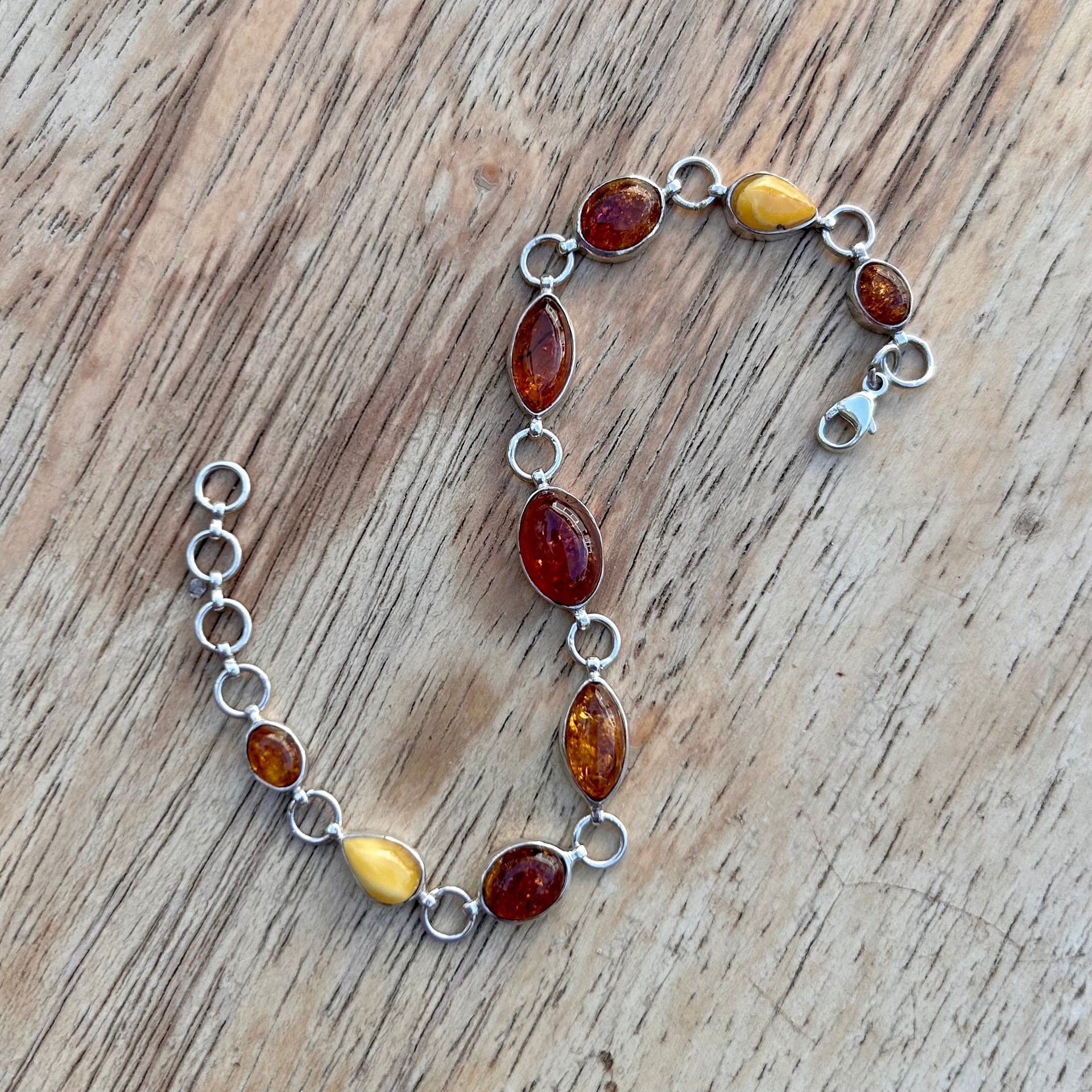 Baltic Amber Sterling Silver Bracelet