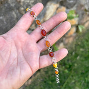 Person Holding Multi-Color Baltic Amber Sterling Silver Bracelet