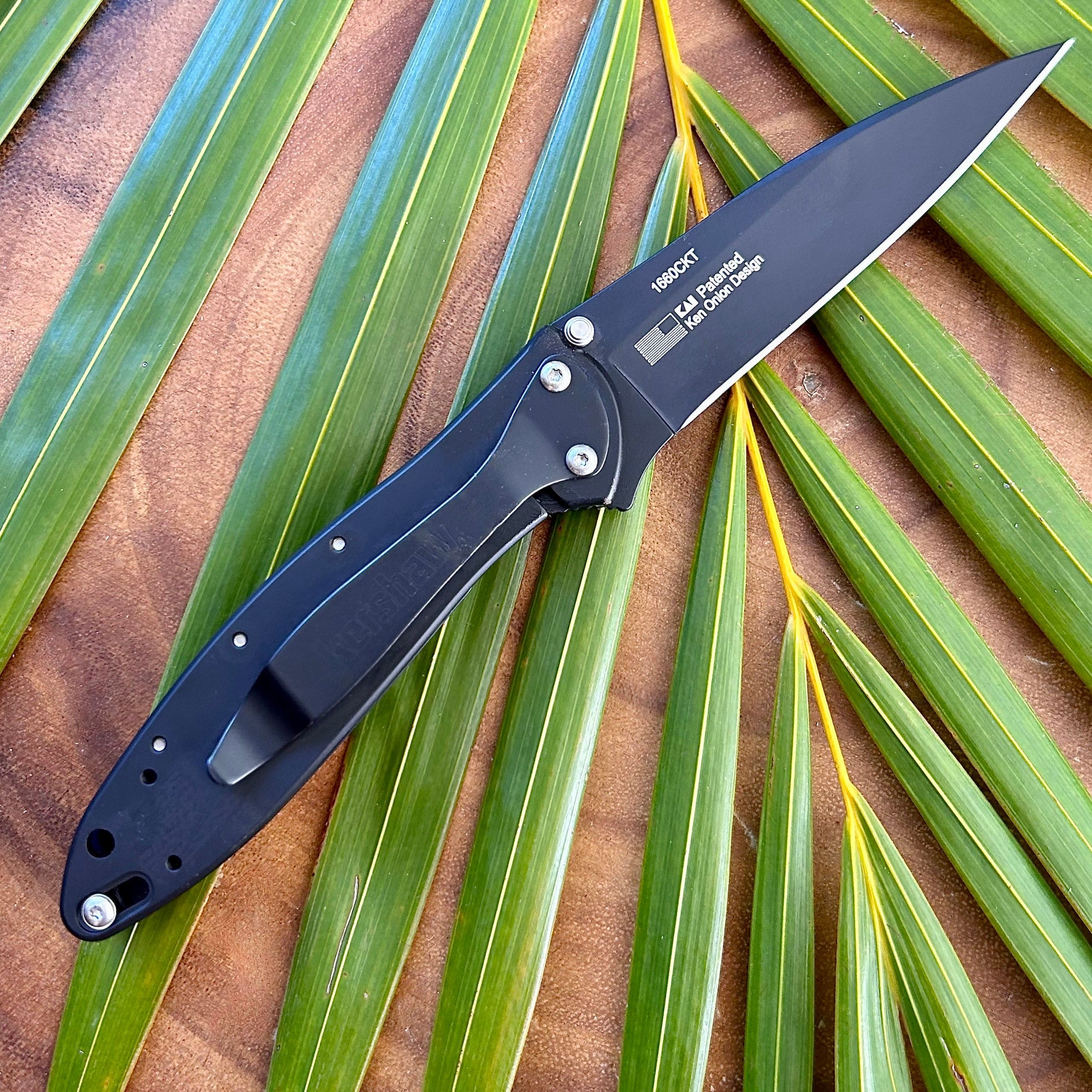 Kershaw Leek Pocket Knife- Fossilized Mammoth Tooth Scale- B