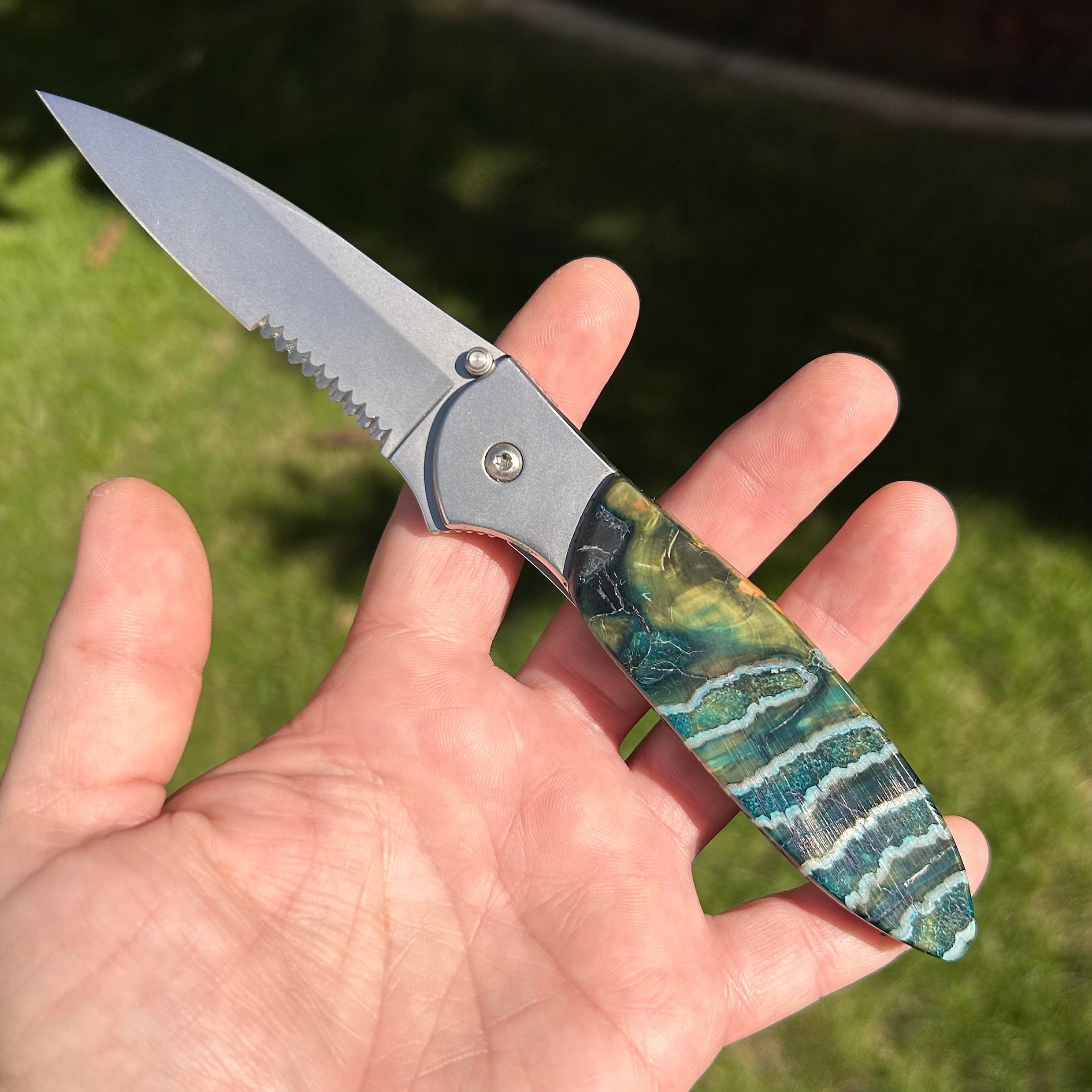 Kershaw Leek Pocket Knife- Fossilized Mammoth Tooth Scale- A
