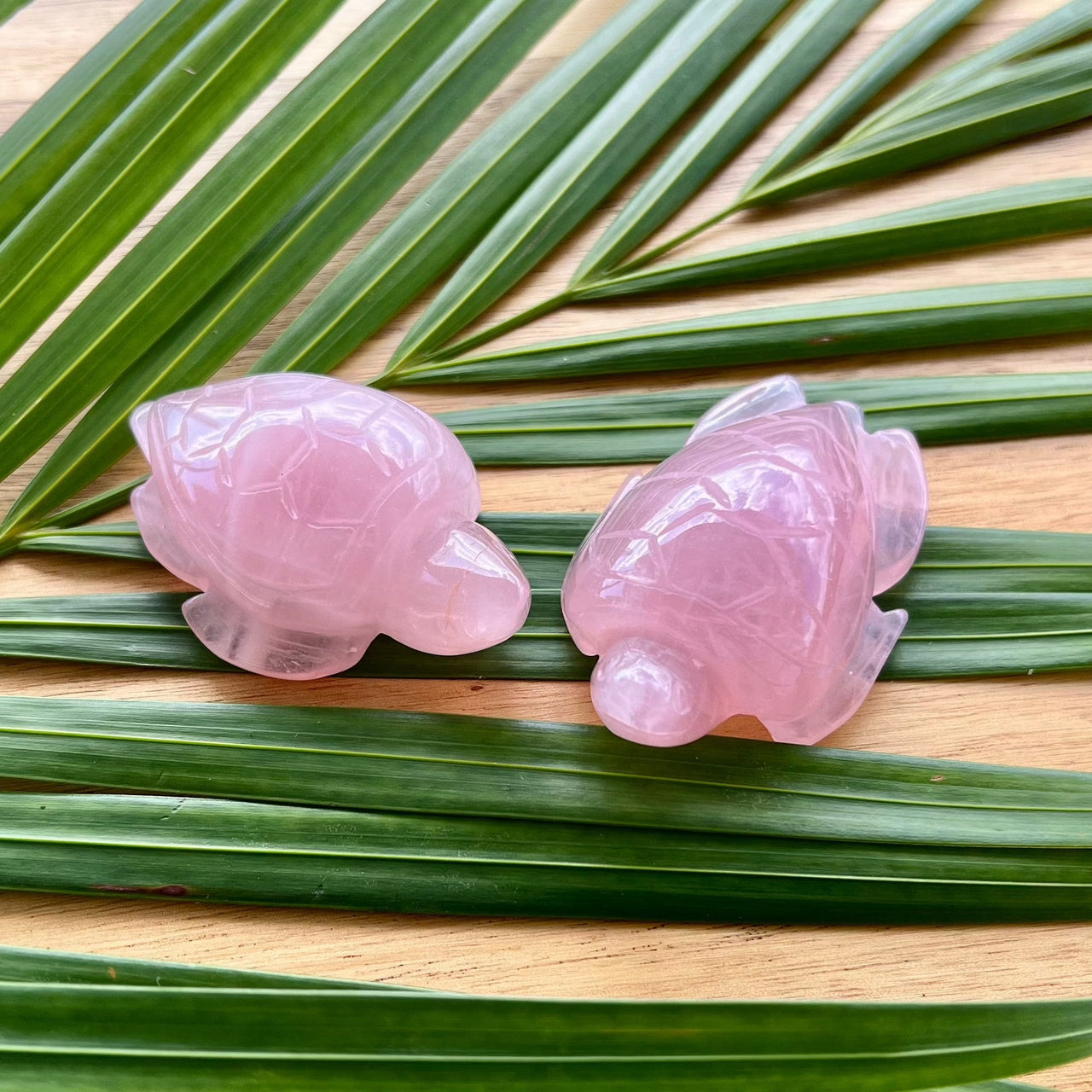 2.5" Hand Carved Rose Quartz Sea Turtle