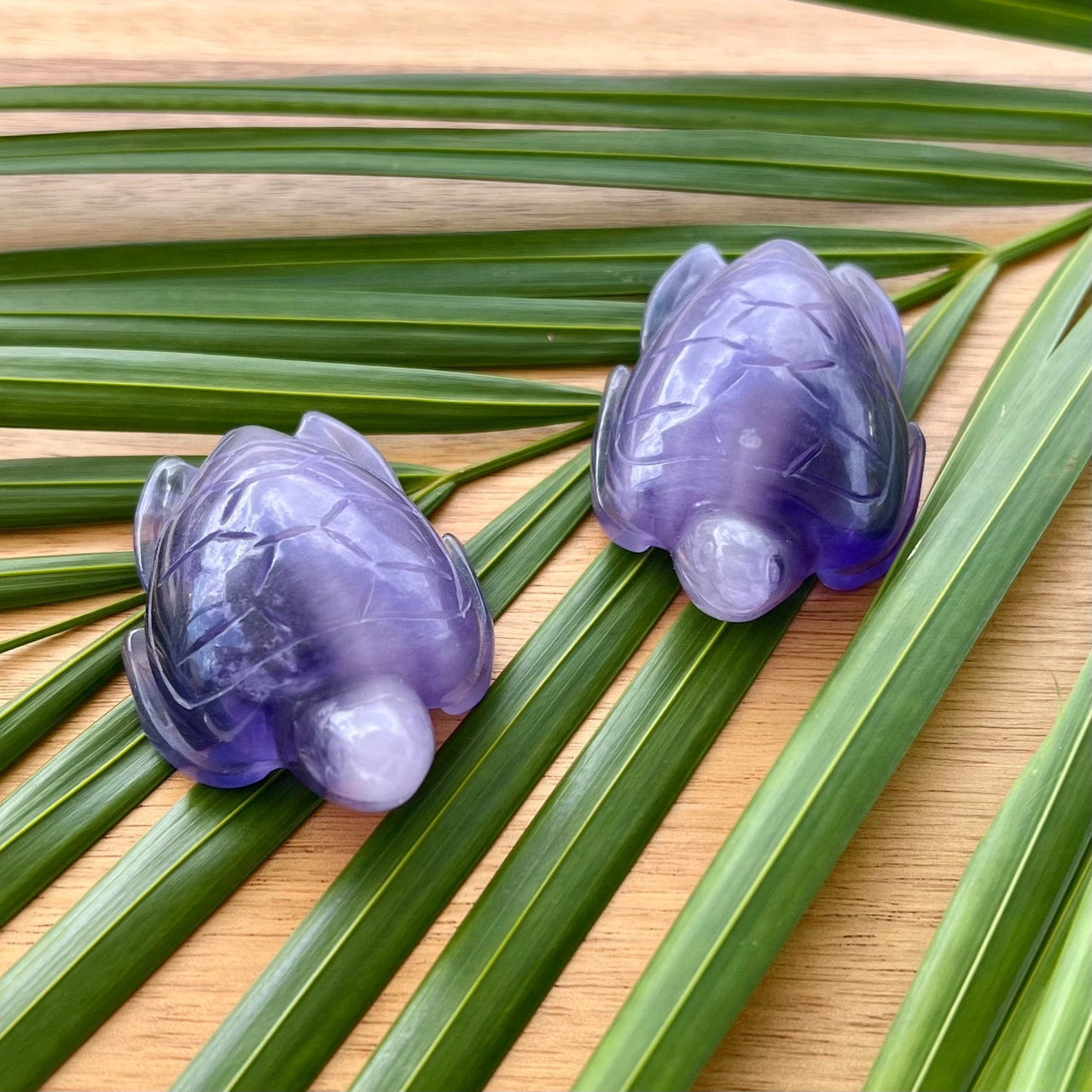 2.5" Hand Carved Purple Fluorite Sea Turtle