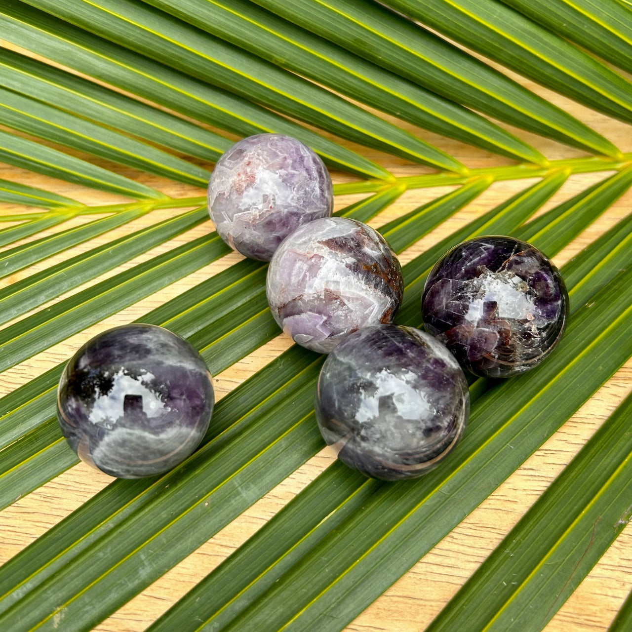 Chevron Amethyst Spheres