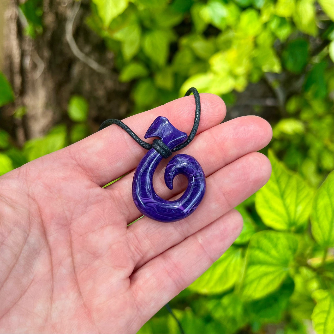Charoite Composite Fish Hook- FHDH16
