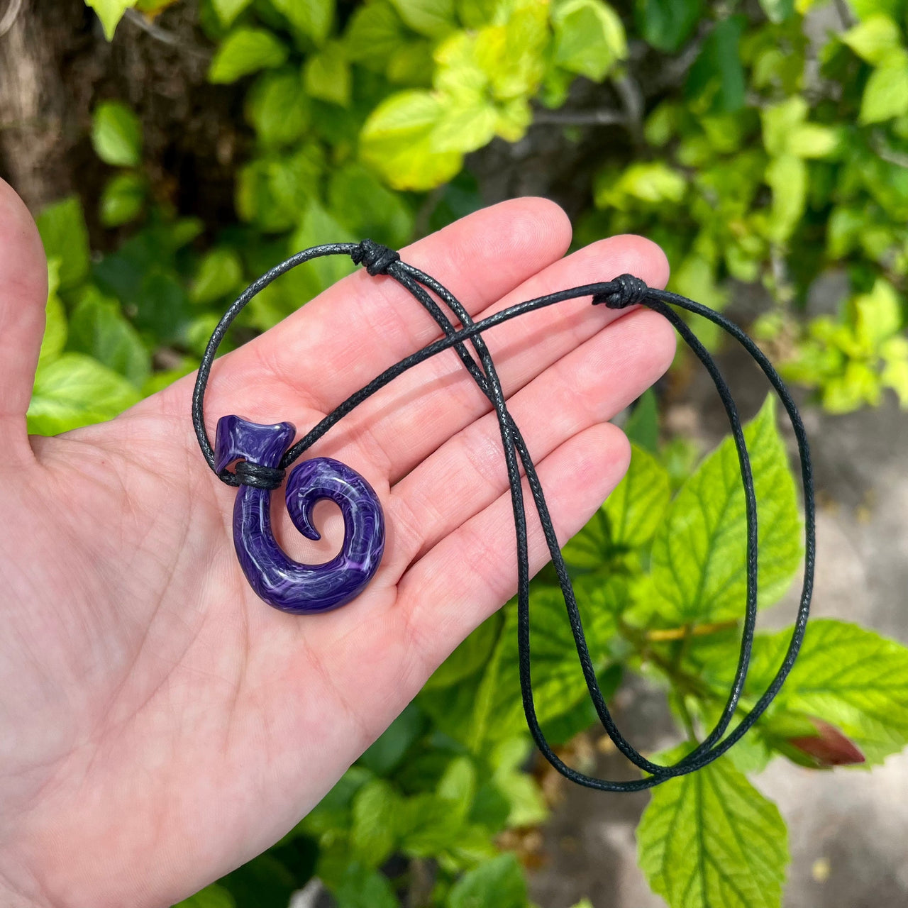 Charoite Composite Fish Hook- FHDH16
