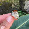 Baltic Amber Silver Poison Ring - Sm