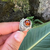 Sterling Silver Poison Ring with Baltic Amber